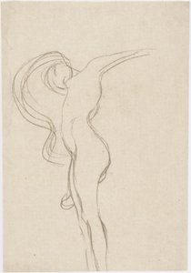 Kelluva runko profiiliasennossa tekijältä Gustav Klimt